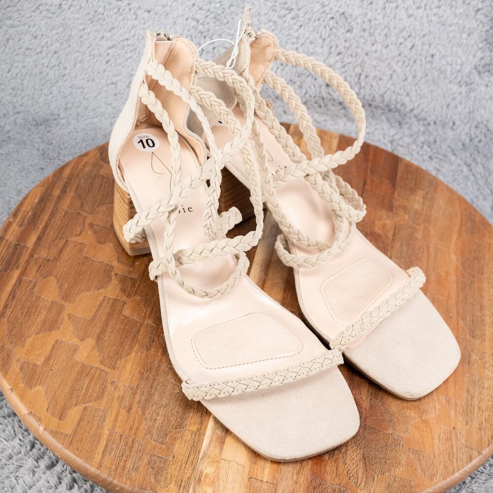 Joie Felina Women's Taupe Strappy Open Toed Casual Heeled Sandals Size 10